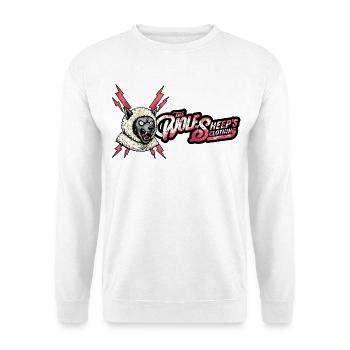 Wolf im Schafspelz Vintage Punk - Unisex Pullover - Weiß - Vorne - Alina (178cm) & Michal (187cm)