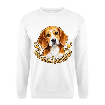 Beagle voller Liebe - Unisex Pullover - Weiß - Vorne - Alina (178cm) & Michal (187cm)