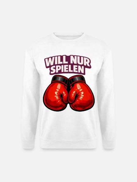 Boxer mit ironischem Statement - Unisex Pullover - Weiß