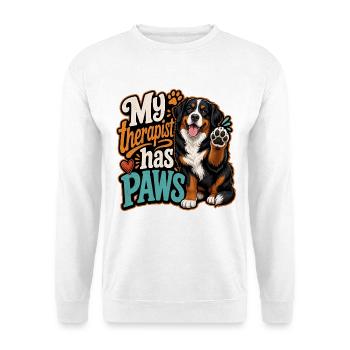 Berner Sennenhund - Unisex Pullover - Weiß - Vorne - Alina (178cm) & Michal (187cm)