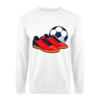 Futsal-Schuhe und Ball - Unisex Pullover - Weiß - Vorne - Alina (178cm) & Michal (187cm)