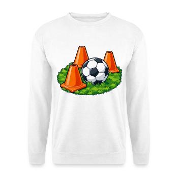 Fußball-Trainingskegel - Unisex Pullover - Weiß - Vorne - Alina (178cm) & Michal (187cm)