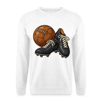 Vintage-Fußballschuhe - Unisex Pullover - Weiß - Vorne - Alina (178cm) & Michal (187cm)