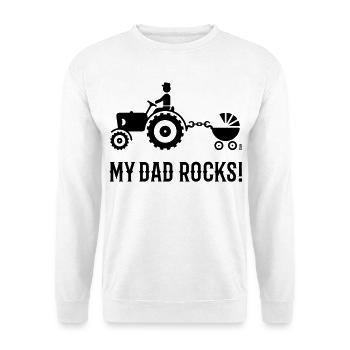 My Dad Rocks! (Trecker & Kinderwagen / Black) - Unisex Pullover - Weiß - Vorne - Alina (178cm) & Michal (187cm)