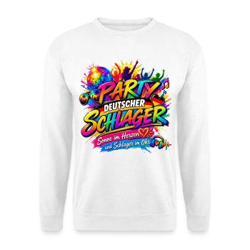 Deutscher Schlager , Schlager Party - Unisex Pullover - Weiß - Vorne - Alina (178cm) & Michal (187cm)