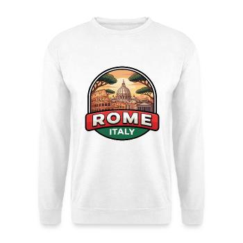 Rom Italien Reiseabzeichen Kolosseum Vatikan-Geschenk - Unisex Pullover - Weiß - Vorne - Alina (178cm) & Michal (187cm)