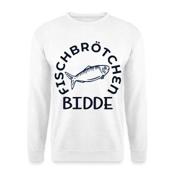 Hamburg Fischbrötchen Bidde - Unisex Pullover - Weiß - Vorne - Alina (178cm) & Michal (187cm)