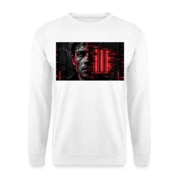 Der EAN-Code der Zivilisation - Unisex Pullover - Weiß - Vorne - Alina (178cm) & Michal (187cm)