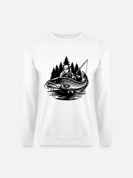Waldfischerin und Wels - Unisex Pullover - Weiß