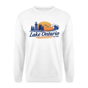 Lake Ontario retro - Unisex Pullover - Weiß - Vorne - Alina (178cm) & Michal (187cm)