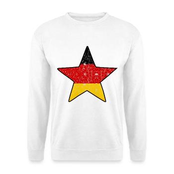 Deutschland Stern - Unisex Pullover - Weiß - Vorne - Alina (178cm) & Michal (187cm)