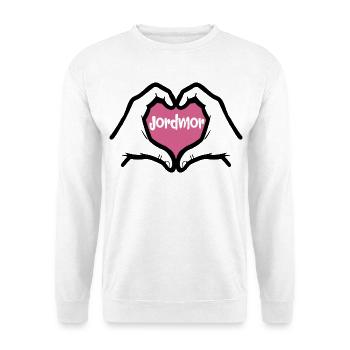 Norwegische Hebamme - Unisex Pullover - Weiß - Vorne - Alina (178cm) & Michal (187cm)