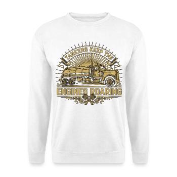 Tank Driver Tankers Keep The Engines Fuel Hauler - Unisex Pullover - Weiß - Vorne - Alina (178cm) & Michal (187cm)