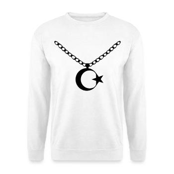 Türkei Flagge Kette - Unisex Pullover - Weiß - Vorne - Alina (178cm) & Michal (187cm)
