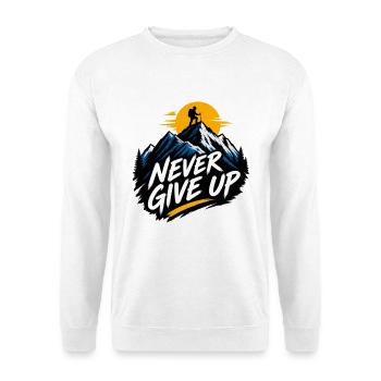 Gipfel ohne Aufgeben - Unisex Pullover - Weiß - Vorne - Alina (178cm) & Michal (187cm)