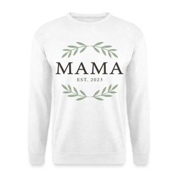 Mama Est. 2023 Laurels - Unisex Pullover - Weiß - Vorne - Alina (178cm) & Michal (187cm)
