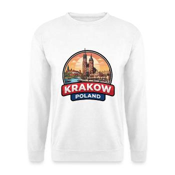 Krakau Polen Reiseabzeichen Wawel-Schlossgeschenk - Unisex Pullover - Weiß - Vorne - Alina (178cm) & Michal (187cm)