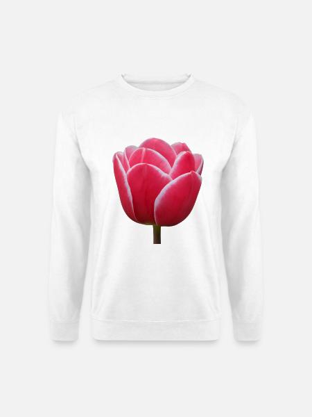 Rosa Tulpenblüte - Unisex Pullover - Weiß