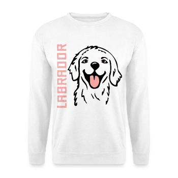 Glückliche Hunde Labrador - Unisex Pullover - Weiß - Vorne - Alina (178cm) & Michal (187cm)