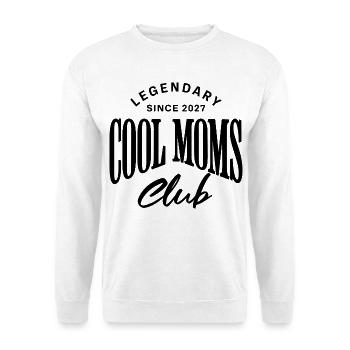 Cool Moms Club Legendary Since 2027 - Unisex Pullover - Weiß - Vorne - Alina (178cm) & Michal (187cm)