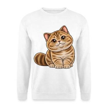 Britisch Kurzhaar Golden Tabby Kawaii Style - Unisex Pullover - Weiß - Vorne - Alina (178cm) & Michal (187cm)