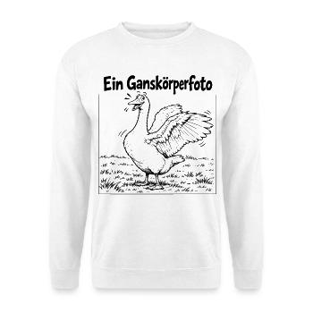 Lustiges Ganskörperfoto - Unisex Pullover - Weiß - Vorne - Alina (178cm) & Michal (187cm)