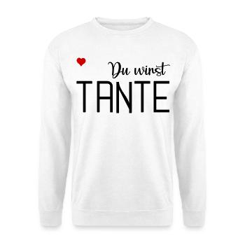 Du wirst Tante - Unisex Pullover - Weiß - Vorne - Alina (178cm) & Michal (187cm)