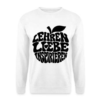 Lehren_Lieben_inspirieren - Unisex Pullover - Weiß - Vorne - Alina (178cm) & Michal (187cm)