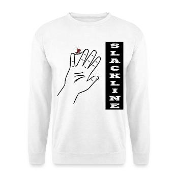 Slackline Ameise - Unisex Pullover - Weiß - Vorne - Alina (178cm) & Michal (187cm)