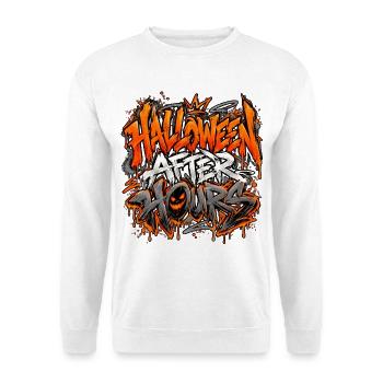 Halloween Spruch - Unisex Pullover - Weiß - Vorne - Alina (178cm) & Michal (187cm)
