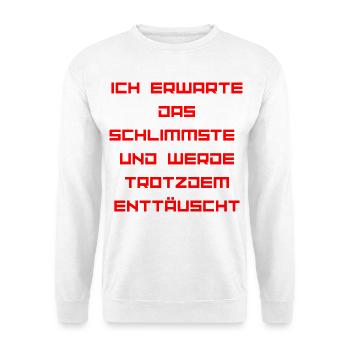 ICH_BIN_OPTIMIST-_Part 2 - Unisex Pullover - Weiß - Vorne - Alina (178cm) & Michal (187cm)