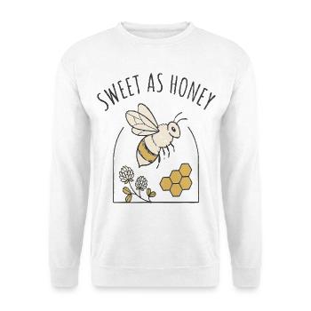 Süß wie Honig Bienenmotiv - Unisex Pullover - Weiß - Vorne - Alina (178cm) & Michal (187cm)