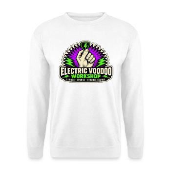 ELEKTRISCHES VOODOO | Streicher · Funken · Seltsamer Klang - Unisex Pullover - Weiß - Vorne - Alina (178cm) & Michal (187cm)