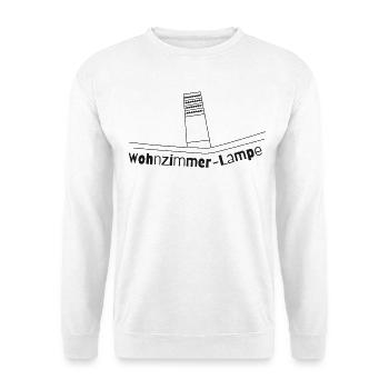 Wohnzimmer-Lampe (dark) - Unisex Pullover - Weiß - Vorne - Alina (178cm) & Michal (187cm)