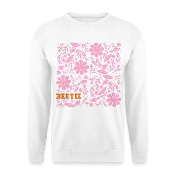 Geschenke für Freundin, Bestie - Unisex Pullover - Weiß - Vorne - Alina (178cm) & Michal (187cm)