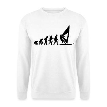 Windsurfer Windsurfing Evolution Für Surfer - Unisex Pullover - Weiß - Vorne - Alina (178cm) & Michal (187cm)