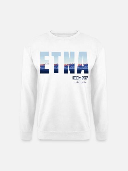 Etna Fire & Himmel: Sizilien Sunset - Unisex Pullover - Weiß