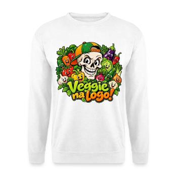 Veggie Skull - Unisex Pullover - Weiß - Vorne - Alina (178cm) & Michal (187cm)