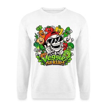 Veggie Skull - Unisex Pullover - Weiß - Vorne - Alina (178cm) & Michal (187cm)