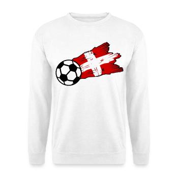 Schweizer Fußballflagge Kunst - Unisex Pullover - Weiß - Vorne - Alina (178cm) & Michal (187cm)