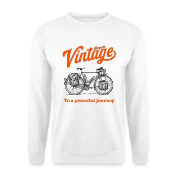 Bike vintage - Unisex Pullover - Weiß - Vorne - Alina (178cm) & Michal (187cm)
