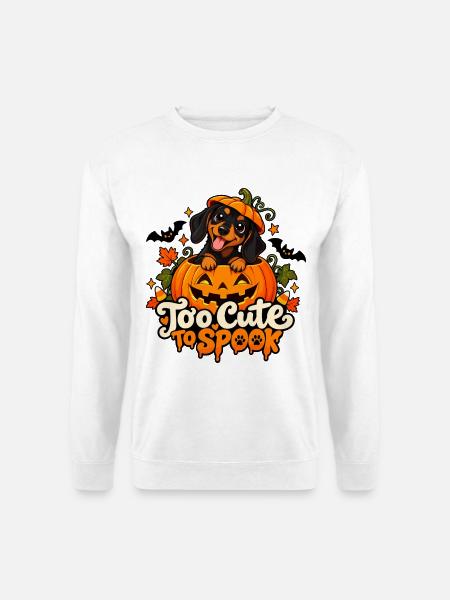 Halloween Dackel Too Cute To Spook - Unisex Pullover - Weiß