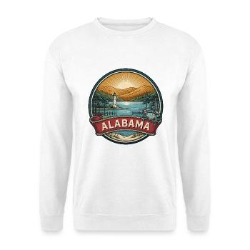 Alabama Vintage Reiseabzeichen Souvenir-Geschenk - Unisex Pullover - Weiß - Vorne - Alina (178cm) & Michal (187cm)