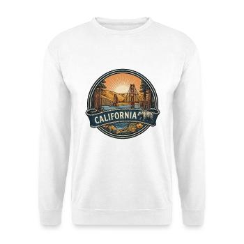 California Golden Gate Vintage-Reisegeschenk - Unisex Pullover - Weiß - Vorne - Alina (178cm) & Michal (187cm)