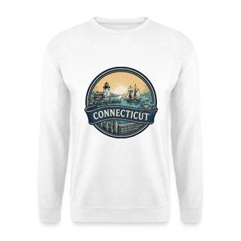 Connecticut Mystic Seaport Reisesouvenir - Unisex Pullover - Weiß - Vorne - Alina (178cm) & Michal (187cm)