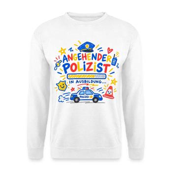 Angehender Polizist Polizei Ausbildung Geschenk - Unisex Pullover - Weiß - Vorne - Alina (178cm) & Michal (187cm)