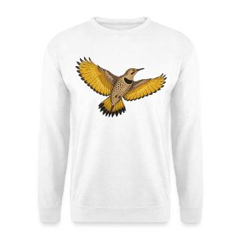 Nördlicher Flacker im Goldenen Flug - Unisex Pullover - Weiß - Vorne - Alina (178cm) & Michal (187cm)