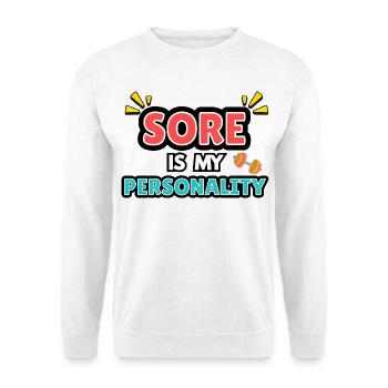 Meine Persönlichkeit ist wund. - Unisex Pullover - Weiß - Vorne - Alina (178cm) & Michal (187cm)