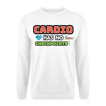 Cardio hat keine Kontrollpunkte - Unisex Pullover - Weiß - Vorne - Alina (178cm) & Michal (187cm)