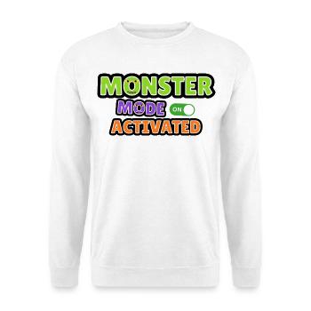 Monstermodus aktiviert - Unisex Pullover - Weiß - Vorne - Alina (178cm) & Michal (187cm)